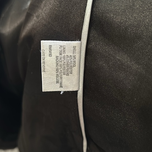 Wool lined mid length Calvin Klein trench style coat with leather trim - Picture 7 of 7